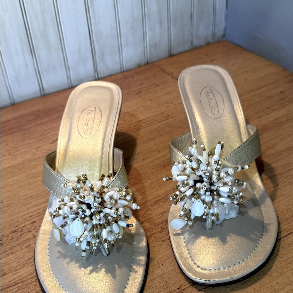 Talbots Gold Beaded Sandle